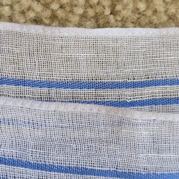 NWOT GAP Linen Cotton Large Striped Wrap Scarf Shawl - Picture 7 of 7